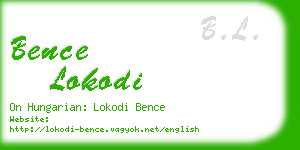 bence lokodi business card